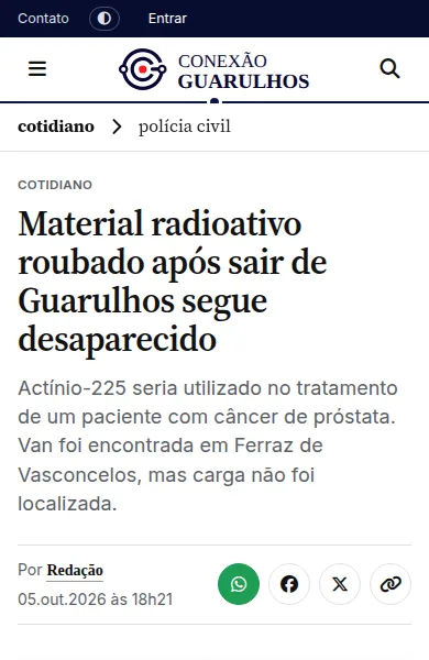 Matéria do Conexão Guarulhos no celular